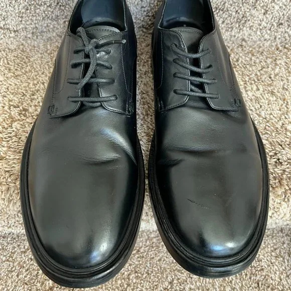 BALENCIAGA Men's Black Leather Derby